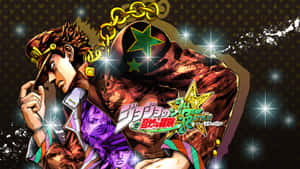 JoJo的奇妙冒險動漫角色，帶有星星和鏈條圖案。