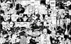漫畫面板拼貼畫，展示動漫角色在對話氣泡中行動。