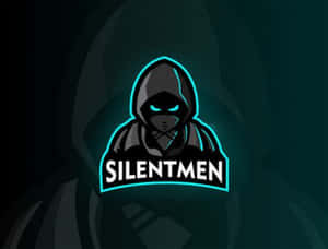 發光的青綠色連帽人物，帶有發光的眼睛和silentmen文字。