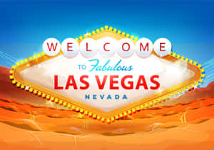 Welcome to Fabulous Las Vegas 標誌在沙漠日落時閃耀。