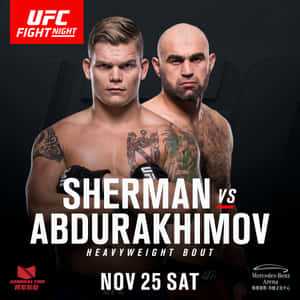 兩名UFC拳手Sherman和Abdurakhimov在重量級比賽中對決。
