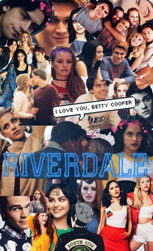 Riverdale 電視節目宣傳拼貼畫， featuring 主要角色和標誌性台詞。 — 美學拼貼 壁紙