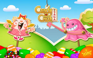 Candy Crush Saga 遊戲角色在色彩繽紛的糖果世界。