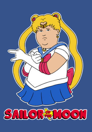 穿著水手服的卡通角色，附有文字 Sailor of the Moon。 — 唯美月亮動圖 壁紙