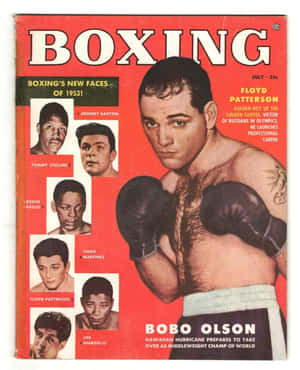 復古拳擊雜誌封面， featuring Floyd Patterson 和其他拳手的肖像。 — 拳擊 壁紙