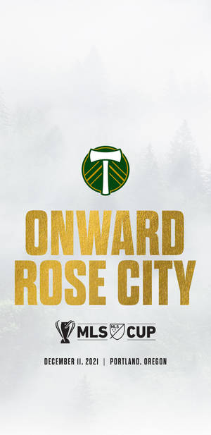 MLS Cup 2021 波特蘭伐木者隊宣傳海報，森林背景。 — 足球 壁紙