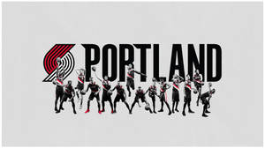 波特蘭拓荒者籃球隊以動作姿勢組成「Portland」一詞。