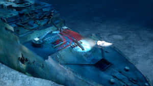 潛艇從沉沒軍艦下方發射魚雷