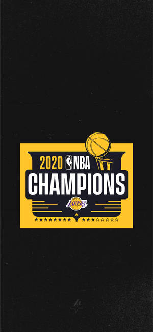 2020年NBA冠軍湖人隊獎盃圖案（黑色背景）