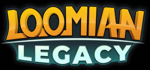 Loomian Legacy 的遊戲標誌，帶有粗體黃色和藍綠色的 3D 文字。