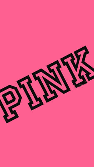 純色粉紅背景上的粗體黑色 PINK 文字