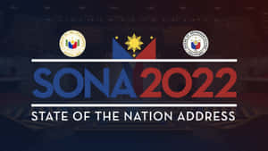 帶有菲律賓印章和旗幟的 SONA 2022 國情咨文圖形。