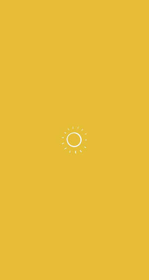 一個白色太陽圖標在黃色背景上。