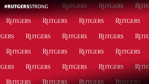 紅色背景，帶有重複的Rutgers文字和標籤 — 美學 壁紙