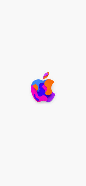白色背景上色彩繽紛的抽象Apple標誌。