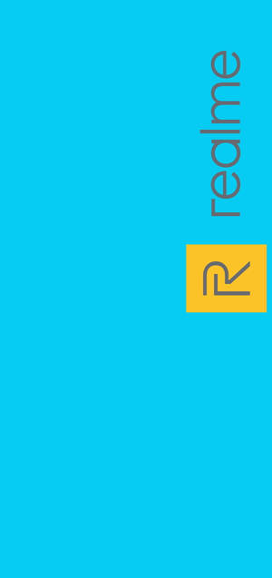 Realme 品牌標誌在青綠色背景上，帶有黃色正方形。