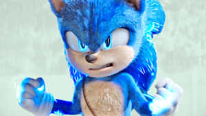 Sonic the Hedgehog 拳頭周圍閃爍著藍色光芒的能量。 — 超音鼠 壁紙