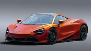 橙色McLaren跑車，配備黑色輪圈和空氣動力學設計，在工作室環境中。