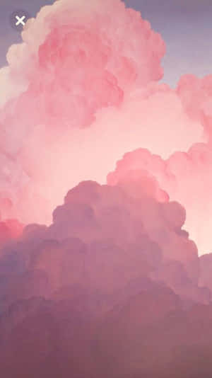 柔和的水彩天空中粉紅和紫色的雲