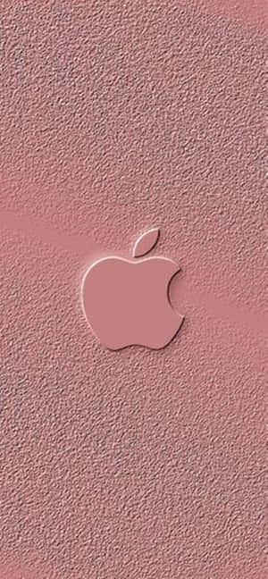 粉紅色Apple標誌在帶有紋理的啞光粉紅色背景上。