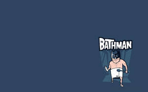 卡通蝙蝠俠穿尿布拿奶瓶，附有「The Bathman」文字 — 搞笑桌面 壁紙