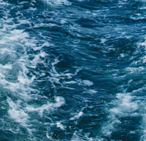 在陽光下翻騰的海浪，帶有白色泡沫和深藍色海水。 — 海 壁紙