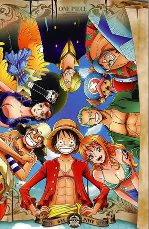 來自《One Piece》動漫系列的草帽海賊團帶著喜悅的表情聚集在一起。 — Motorola 壁紙