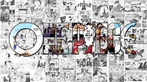 One Piece漫畫面板排列成用角色和對話拼出標題。 — 漫畫 壁紙