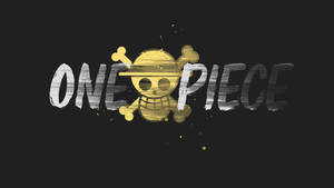 One Piece動畫標誌，黑色背景上帶有金色骷髏頭和交叉骨。