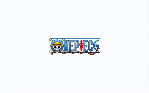 One Piece 動畫標誌，藍色橫幅上有骷髏頭、草帽和交叉骨頭。