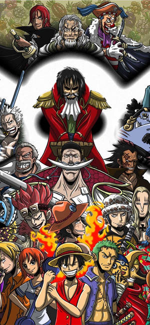 《One Piece》動漫角色在一幅充滿火熱動作的拼貼畫中。