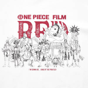 《ONE PIECE FILM RED》海報，附海盜角色及標語 — 電影 壁紙