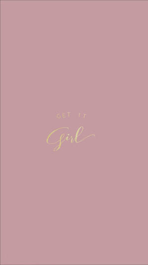 淡紫色背景，金色草書文字寫著 get it girl