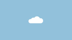 一朵白雲位於淺藍色天空中央。 — 藍天 壁紙