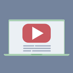 筆記型電腦螢幕顯示 YouTube 播放按鈕及預留位置文字 — 簡單 壁紙