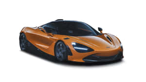 橙色McLaren跑車配以發光車頭燈，白色背景 — 橙色美學 壁紙