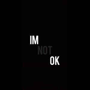 文字圖形，黑底白字寫著「IM NOT OK」。
