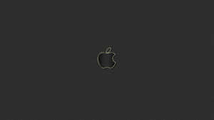 帶有金色輪廓的Apple標誌，置於深灰色紋理背景上