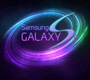 Samsung Galaxy S4 標誌在太空中帶有發光的霓虹漩渦