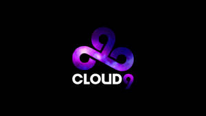 Cloud 9 標誌，帶有發光紫色無限符號，背景為黑色。 — 深紫色美學 GIF 壁紙