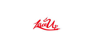 紅色草書文字標誌，在白色背景上顯示 Lace Up