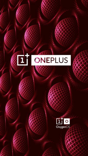 帶有OnePlus和OxygenOS標誌的紅色紋理球狀圖案 — OnePlus 壁紙