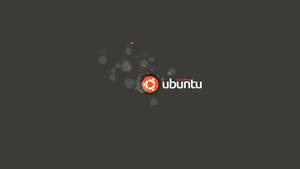 Ubuntu 標誌，橙色圓圈和白色文字在深灰色背景上。