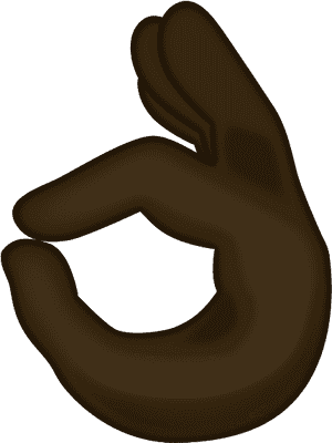 棕色手在3D渲染中做出OK手勢。