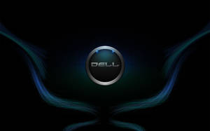 Dell標誌在黑暗背景上帶有發光的藍色能量流