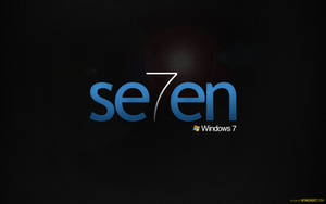 深色背景上帶有藍色漸變文字的 Windows 7 標誌