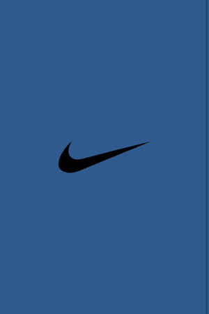 藍色背景上的黑色Nike勾勾標誌