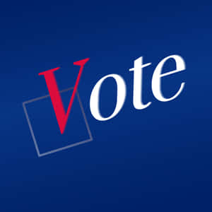 藍色背景上帶有核取方塊的Vote文字 — iPad 第10代 壁紙