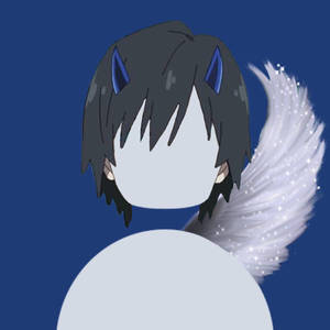擁有深色頭髮、藍色貓耳和發光白色蓬鬆尾巴的動漫角色。 — Gacha life GIF 壁紙