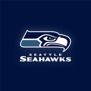 西雅圖海鷹隊NFL球隊標誌，鷹頭和綠色眼睛在深藍色上。